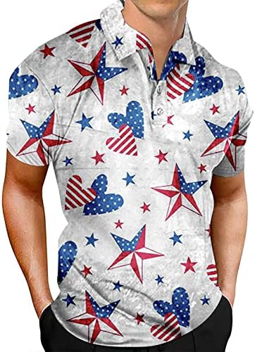 Ljetne majice muške Patriotske performanse Dan nezavisnosti američka zastava klasična košulja muški Novčanici