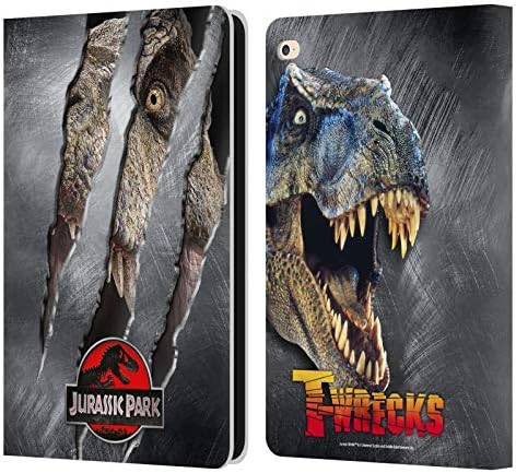 Dizajni za glavu Službeno licencirani Jurassic Park T-Rex Claw Mark Logo Kožne knjige Novčani poklopac Kompatibilan sa Apple iPad
