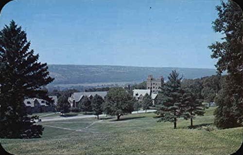 Cornell University - Pogled iz bibliotečke padine Prikaz Baker Tower NY originalna vintage razglednica