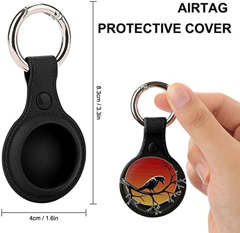 Raven na grani Sunset Air Tag Tracker poklopac Slučaj za Airtag držač zaštitnik torba