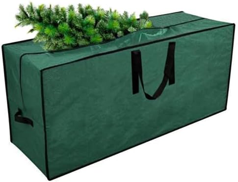 Torba za božićnu jelku velika torba za odlaganje otporna na prašinu i vodootporna pokretna Tkana torba, zelena 134x34x67cm,