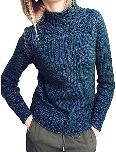 Džemper izruganja za žene lagana tanka fit dugi rukav kornjačice džempere petite petite kabel pleteni pulover