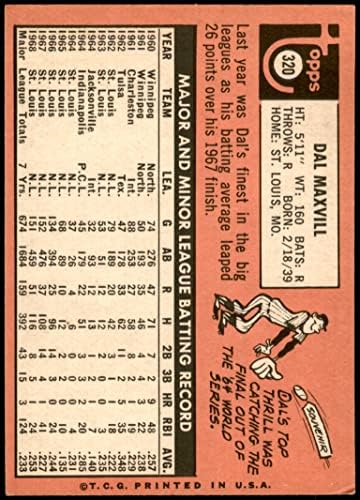 1969 TOPPS # 320 Dal Maxvill St. Louis Cardinals Dean's Cards 5 - Ex Cardinals