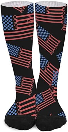 Ključ američke zastave tiskane boje podudarajuće čarape atletski kolena visoke čarape za žene muškarci
