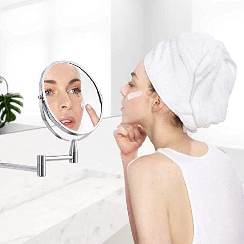 LIANXIAO-ogledalo za šminkanje sa 10x, okruglo ogledalo za šminkanje u kupatilu, prenosivo 360 rotacija, idealno za nanošenje šminke