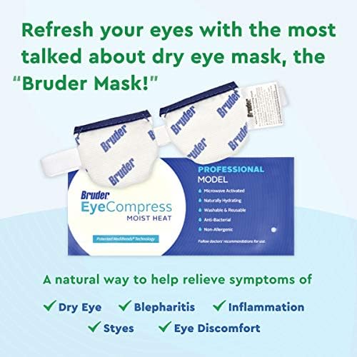 Bruder Moist Heat eye Compress | mikrovalna aktivirana / vlažna toplotna maska za oči / višekratna, periva i nealergijska | brzo djelujuće
