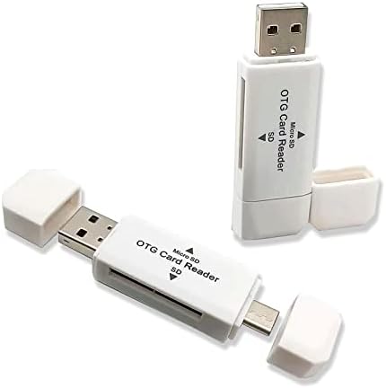 2 paket SD kartica čitač, Micro USB OTG Adapter i USB 2.0 prijenosni čitač memorijskih kartica za SD TF SDXC SDHC MMC RS-MMC Micro