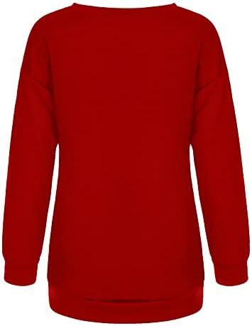 Božićni pulover za ženske dugih rukava Ležerne majice Tops Xmas Ispis Dame Fashion Tees Majice Dukseri