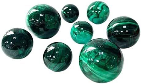 Acinra Početna Natural Crystal Ručno rezbarenje Malhite sfera za ukras paketa od 1 uređenja soba