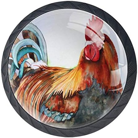 Idealiy Rooster Painting ladica vuče ručke ormar toaletni sto komoda komoda ručka za povlačenje sa vijcima 4kom