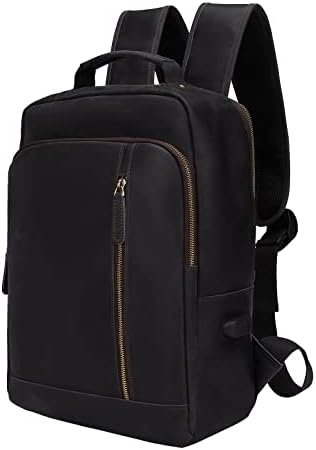 ZHYOL kožni ruksak za muškarce, 15,6 ruksak za Laptop sa USB priključkom za punjenje kožna multifunkcionalna poslovna torba za rame
