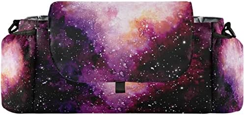 Vissunny Baby kolica Organizator akvarel Tamno Galaxy Sky Scrat and Heart Nebula Kolica za kolica Veliki prostor sa 2 držača za čaše