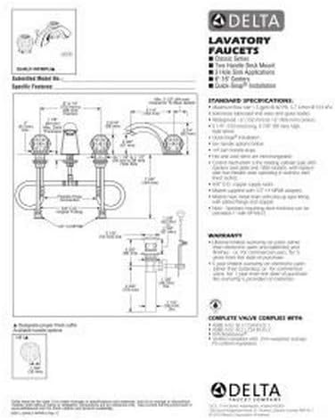 Delta slavina 3544LF-WFMPU, 4,75 x 16,00 x 4,75 inča, hrom