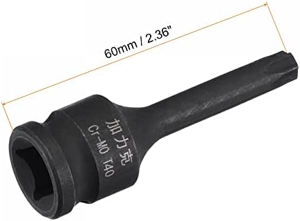 UXCELL T40 UDERCT Torx Bit utičnica, 3/8 kvadratni pogon 60 mm Dužina CR-MO metričke veličine