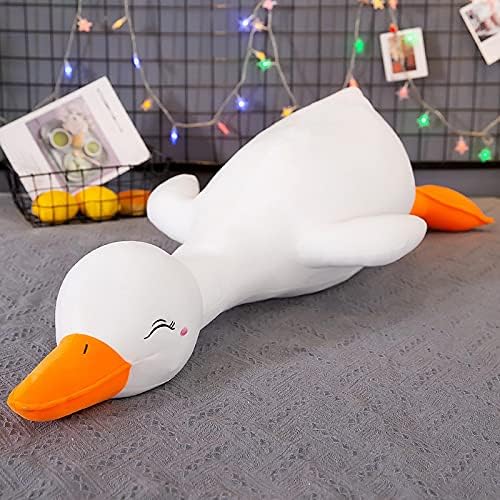 Na lijep isklesana patka dugačak jastuk plišana igračka mekana pamučna lutka djevojka poklon 110cm bijeli