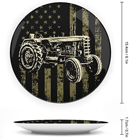 Patriotski traktor Američka zastava keramičke kosti Kina Dekorativne ploče sa štandom viseći ukrasima Ploče za večeru