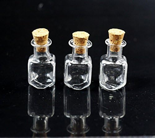 Chengyida 3-pack mini staklene boce, stakleni privjesak, bočice čiste staklene boce sa plutama, minijaturna staklena boca, poruka