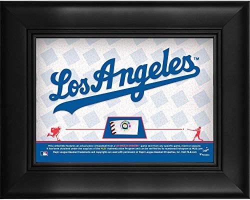 Los Angeles Dodgers uokviren 5 X 7 retro stilskih kolaž sa komadom bejzbol-bajzbola - MLB igre Rabljeni bejzbol kolaži