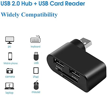 WYFDP USB Hub 2.0 čitač SD TF kartica Adapter Splitter Power Interfejs USB čitač kartica za računar Laptop PC