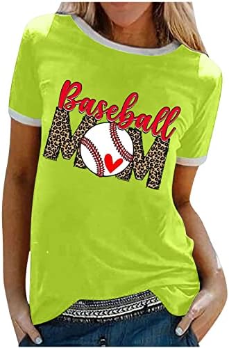 Ležerni vrhovi za žene modni bejzbol mama pismo Ispis majica kratkih rukava puna boja udobna mekana bluza