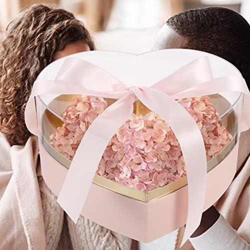 Poklon kutija za goste 1pc Cvijeće u obliku srca Box Valentine poklon kutije sa čistim poklopcem vjenčanim stolom