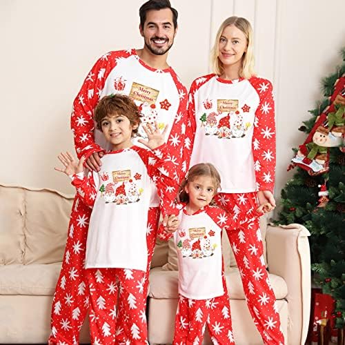 Diyago Porodica Pajama setovi Božić, odgovarajuće majice i hlače s dugim rukavima i hlače PJ noćne odjeće Set Loungeward Holiday Shripen