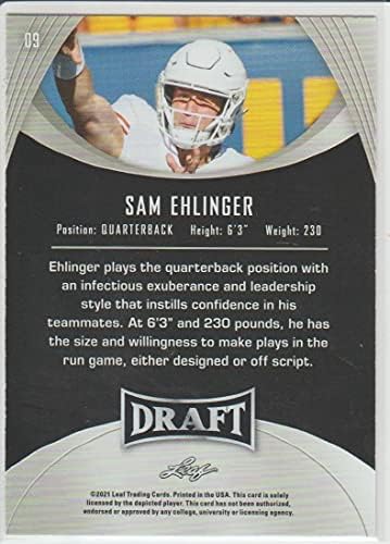 2021 List Nacrt # 9 Sam Ehlinger Texas Longhorns XRC NFL Fudbalska karta NM-MT