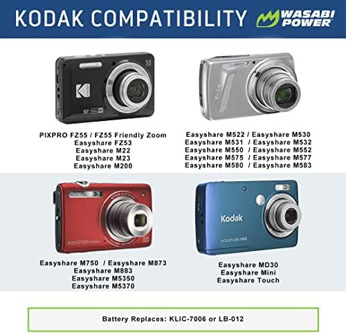 Wasabi Enect baterija i punjač za Kodak Klic-7006, LB-012 i Kodak Pixpro FZ55, FZ53
