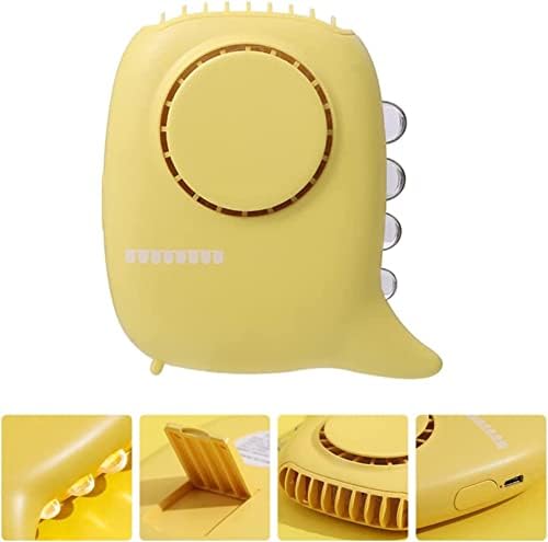 伟 祥 1 set za djecu lični Mini ured u obliku visećeg vrata multifunkcionalni prijenosni ventilator USB karikatura žuta multifunkcionalni