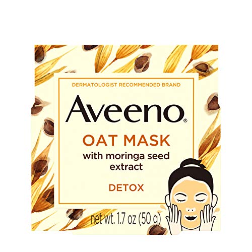 Aveeno Oat maska za lice sa detoksikacijskim ekstraktom sjemena Moringa i antioksidansom vitamina E, za uklanjanje nečistoća na koži, bez parabena, bez ftalata, 1,7 oz