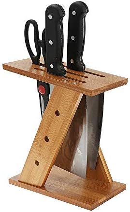 XBWEI držač kuhinjskog alata stalak za noževe prijenosni Kreativni Z oblik noževi stalak za pohranu alat drveni nožni blokovi