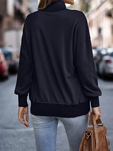 Kirundo 2023 Fall ženska rever dugih rukava na dugim rukavima niz dukseri s duksevima labavi fit pulover Tunic vrh sa džepom