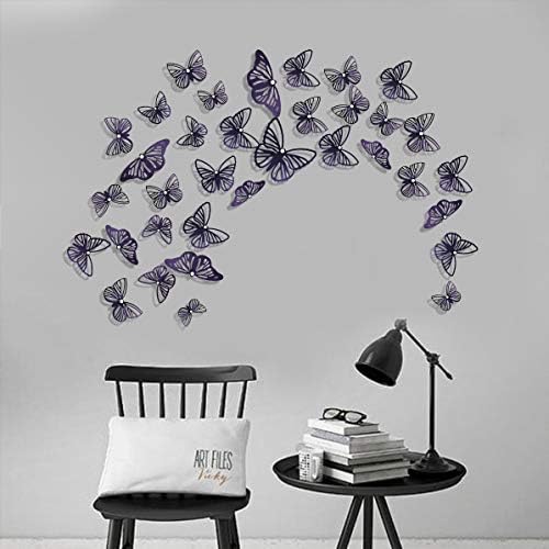 Pinkblume tamno ljubičasta leptir dekoracije 3d leptiri zidne umjetničke naljepnice naljepnice uradi sam uklonjivi papir biserni leptiri