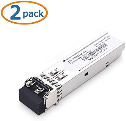 Cable Matters 2-Pack 1000Base-SX SFP to LC Multi Mode 1g Fiber primopredajnik Modularni za Cisco, Ubiquiti, TP-Link, Huawei, Mikrotik,