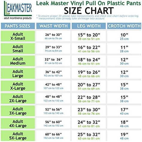 LeakMaster vinilne plastične pantalone za odrasle na izvlačenje-meke, tihe i oblikovane vodootporne navlake za pelene za inkontinenciju