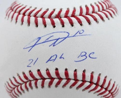 Yuli Gurriel Autographing Rawlings Oml bejzbol W / 21 AL BC-JSA W * plava - autogramirana bejzbol