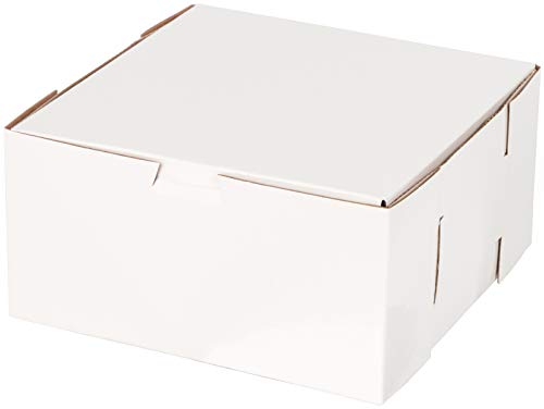 10 X 10 X 5 valovita Fiberboard sjajna bijela kutija za torte & 10 Skelopirane ploče za torte