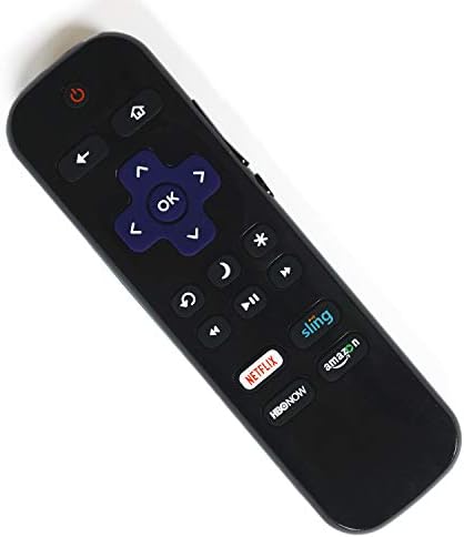 Zamjena Amaz247 LC-RCRUDCA-18 daljinski za Sharp Roku TV, kompatibilan sa Sharp Roku TV sa kontrolom jačine zvuka i dugmetom za uključivanje TV-a