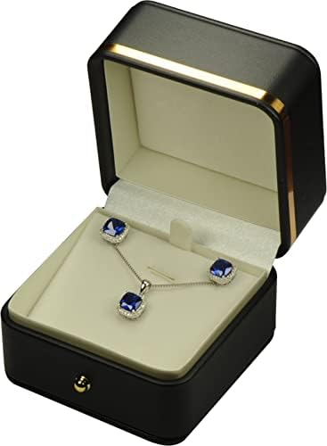 Ogrlica od crne boje Nakit Poklon kutija Luksuzna mekana dodirna premium PU kožna ogrlica privjesak lančana nakit za skladištenje