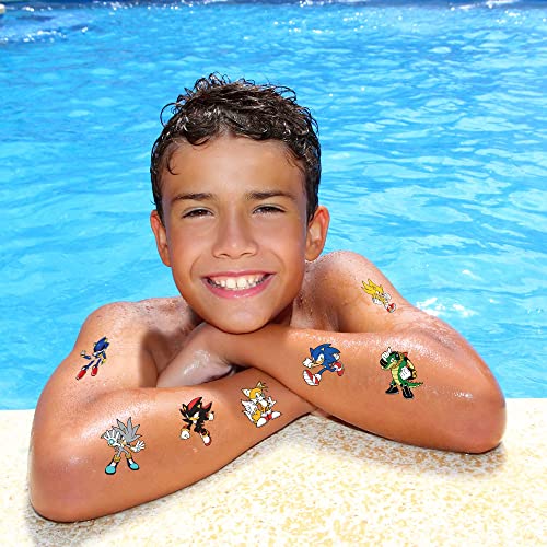 Sonic privremeni Tattoo Pack | proizvedeno u SAD-u / ukrasi za dječje potrepštine & Favors | paket od 24 tetovaže / sigurno za kožu
