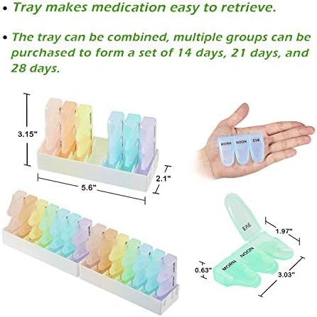 Patentirani ugaoni Organizator pilula 3 puta dnevno, pilule koje se lako gutaju bez dodirivanja pilula, sedmični lijek Small Case