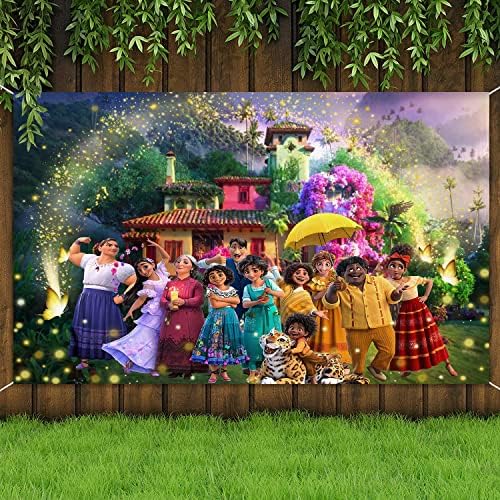7x5ft Magic film Rođendanska zabava Backdrop zalihe za djevojčice Madrigal family pozadina Banner za tortu stol