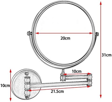 HTLLT Beauty Makeup ogledalo dvostruko ogledalo uvećavanje okretno Fleksibilno ogledalo za kupatilo bez bušenja odvojivo zidno ogledalo