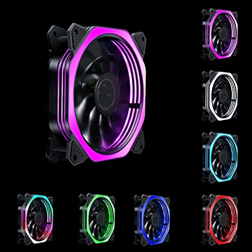 KXDFDC 120mm CPU hladnjak RGB ventilator 12V CACKSE CASE MIHE Hladni ventilator sa LED svjetlom Tihi ventilator radijatora