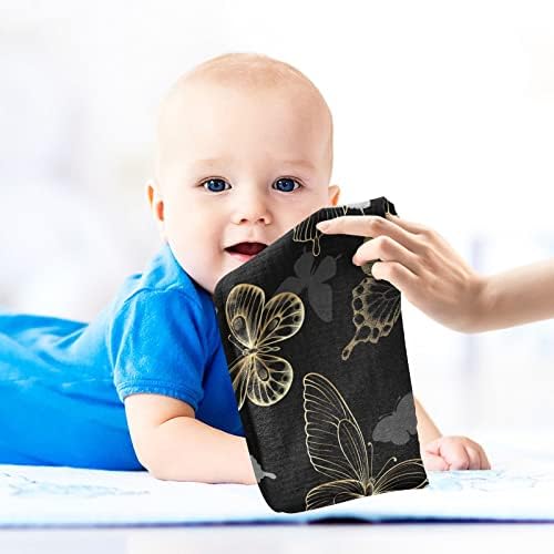 VVFelixl baby krpe pamučno zlatno leptir baby muslin pratnjama mekani bablica za bebe za novorođenčad bebe maramice, 11,8 x 11,8 inča, 3 pakovanje crno