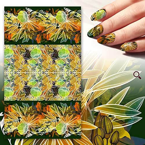 Naljepnice za nokte naljepnice Flonznail topla tropska šuma Vintage Cvjetni uzorak dekor za nokte