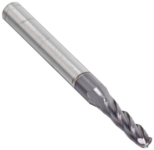 Melin Tool CCMG-B karbidna kuglasti nosni mlin, Altin monosloj završna obrada, 30 stepeni spirale, 4 Flaute, 4 Ukupna dužina, 1 prečnik