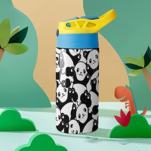 Slatka panda šarena boca sa vodom od nehrđajućeg čelika izolirane putne šalice za zaključavanje poklopca sportskih boca
