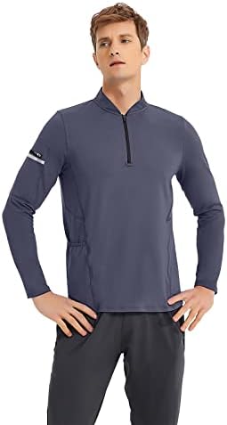 Truity Muška četvrtina sa patentnim zatvaračem dugi rukavi trening košulje za trčanje V vrat Golf pulover rastezljiva jesenska teretana
