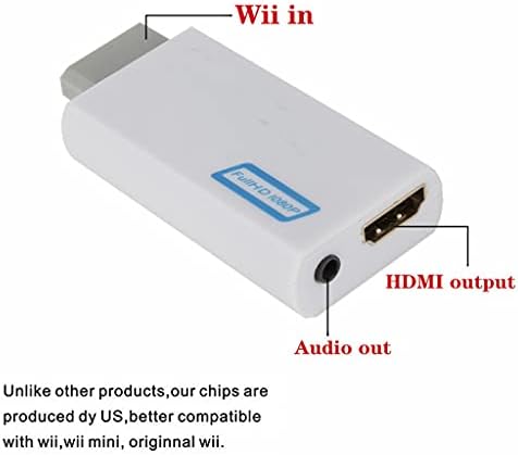 Zyzmh Wii do HDMI Converter Full HD 1080p Wii 2 3,5 mm Audio za PC HDTV monitor zaslon na adapterr